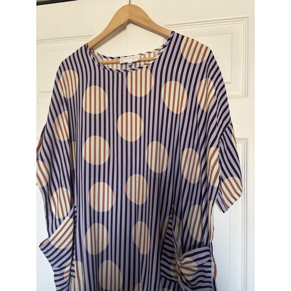 Women’s Corey Lynn Calter Oversized Polka Dot Stripe Purple Dress XS/S - Picture 3 of 4